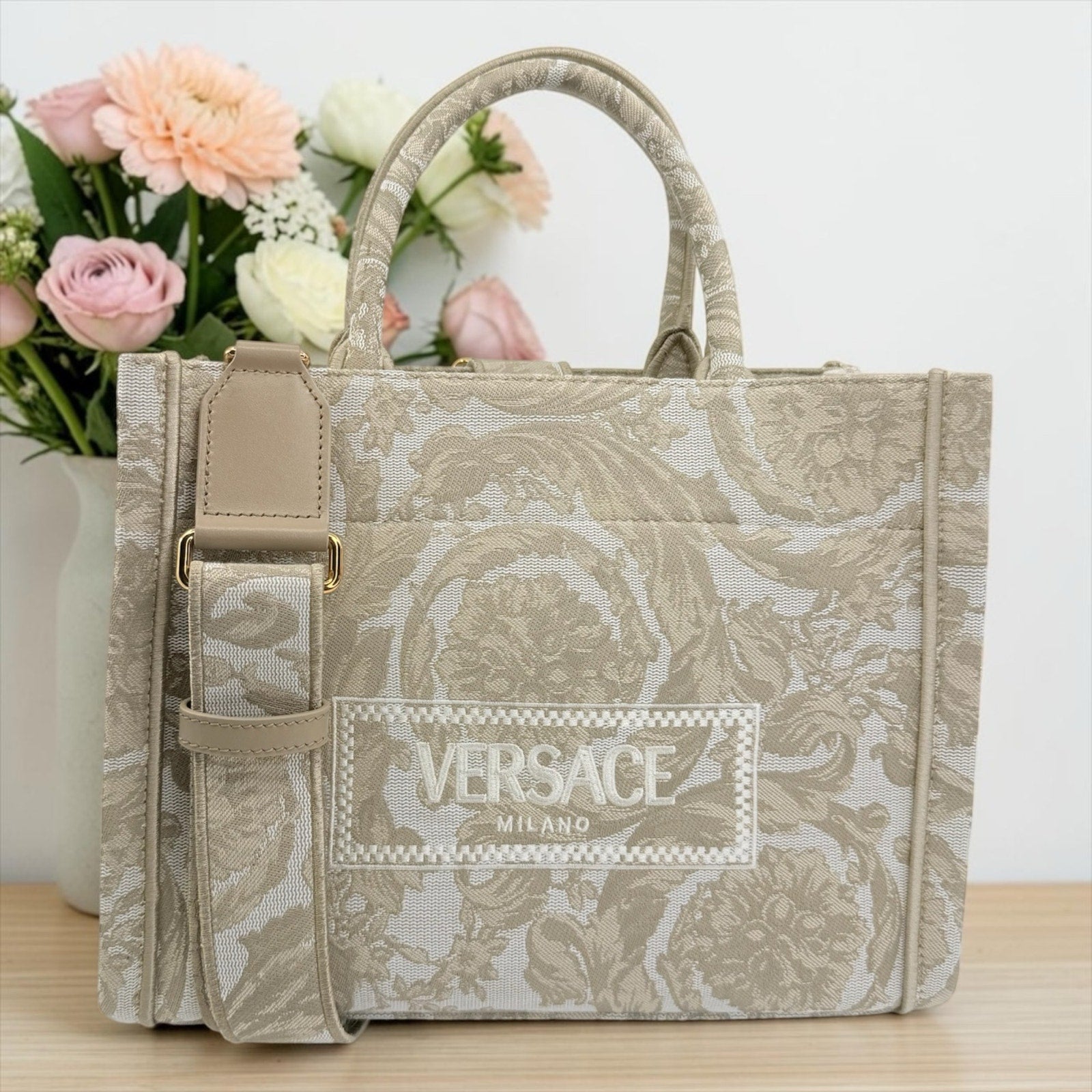 Versace Small Jacquard Barocco Athena Tote