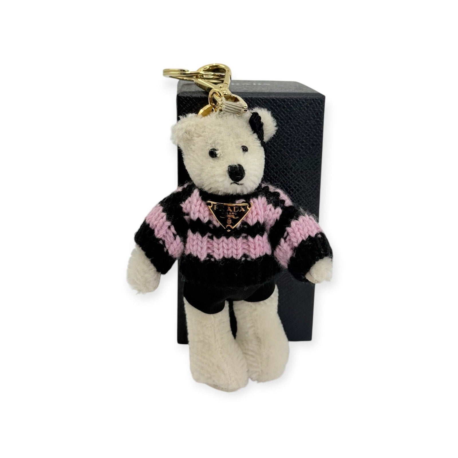 Prada Teddy Bear Bag Charm w/Sweater
