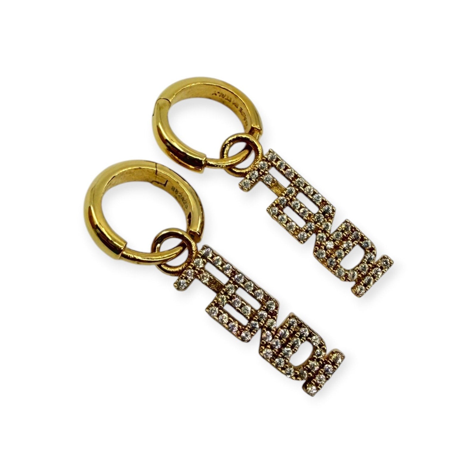 Fendi Crystal Fendigraphy Drop Earrings