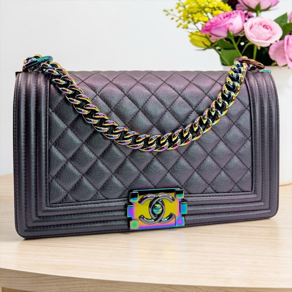Chanel Iridescent Quilted Boy Bag