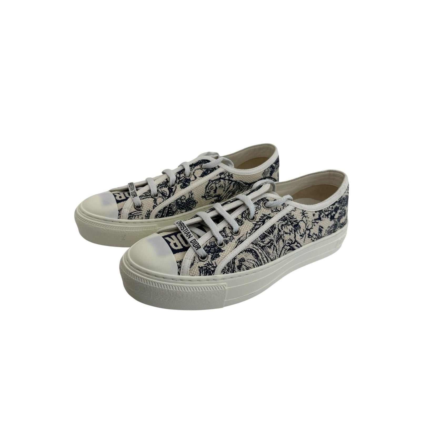 Dior Walk'N'Dior Blue Toile de Jouy Sneakers (37/7)