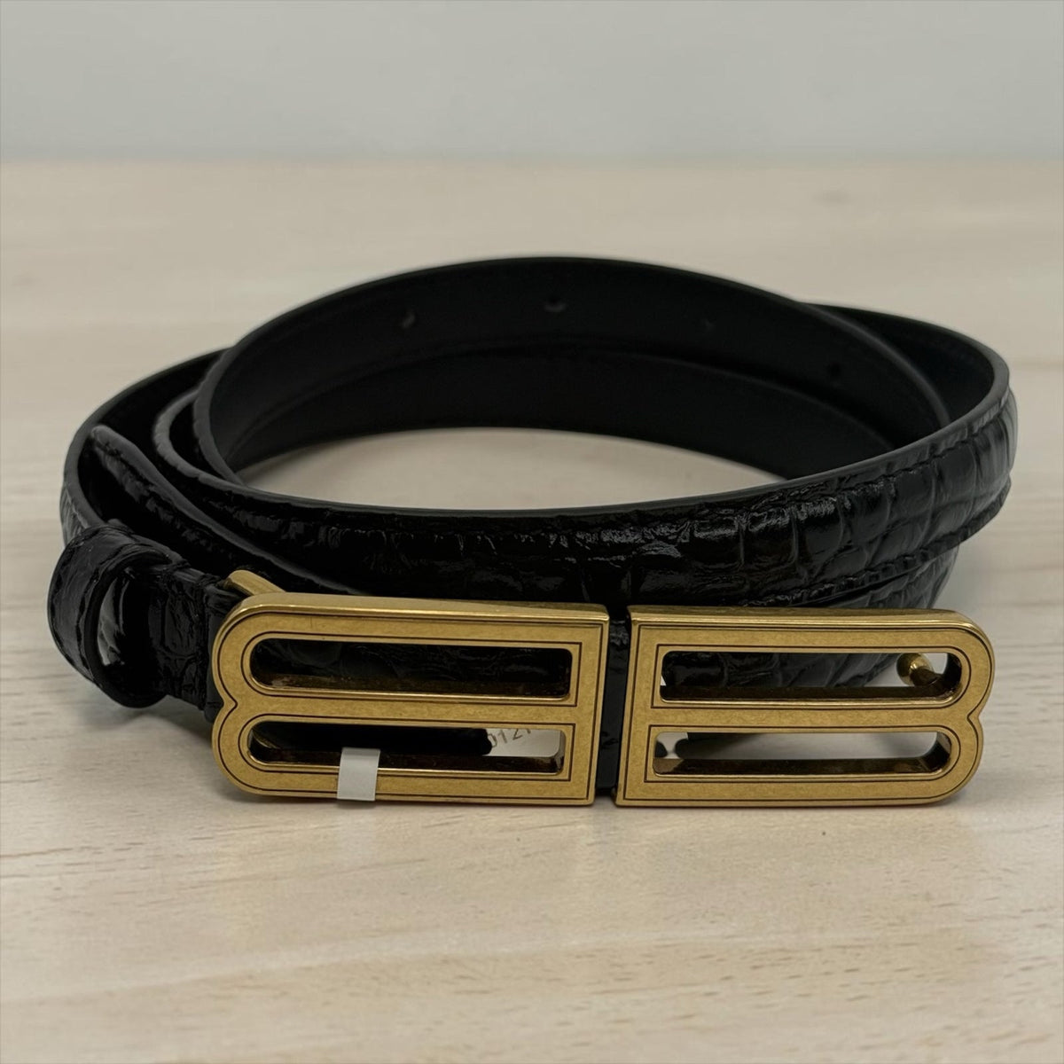Balenciaga Croc Embossed Leather Belt (95/38)