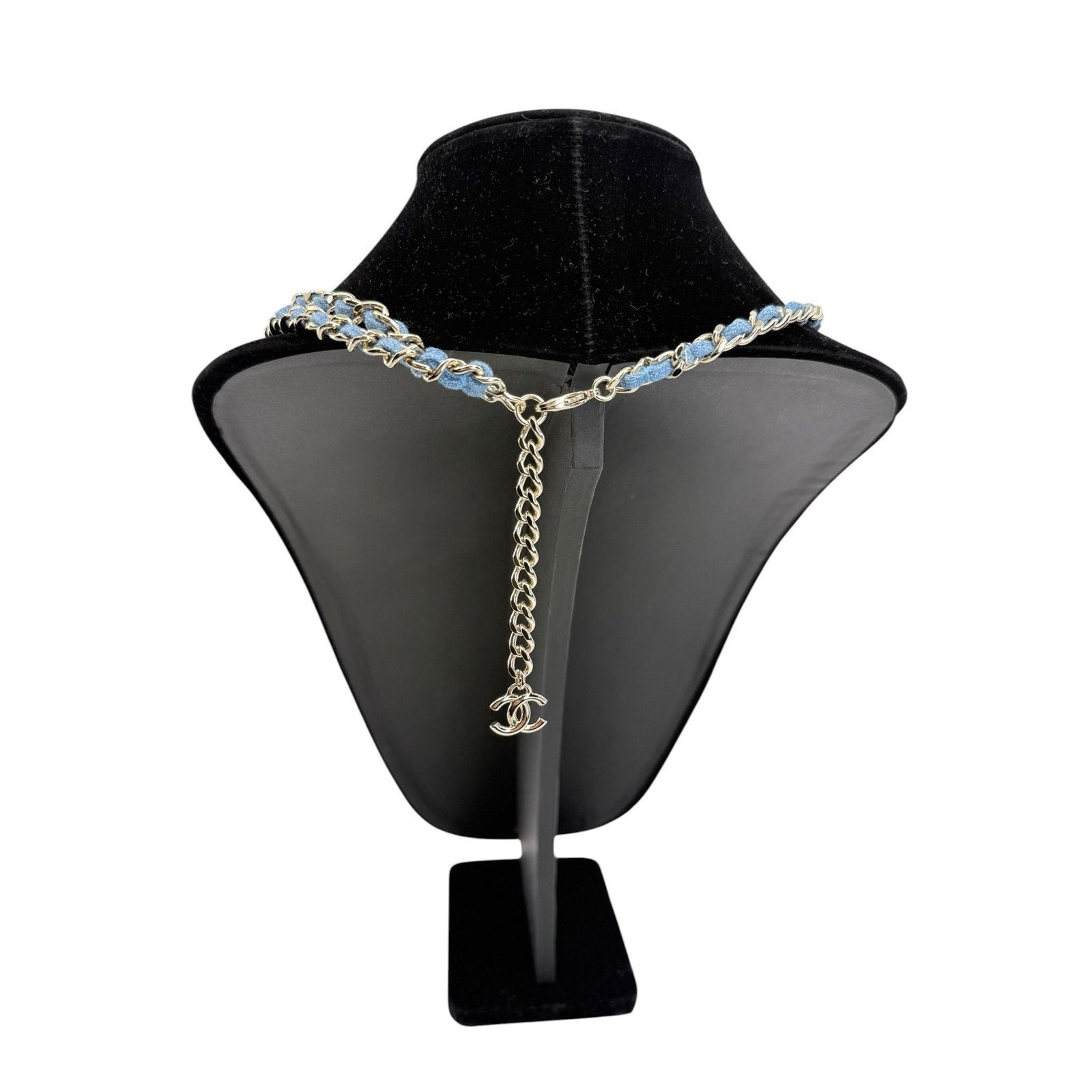 Chanel Denim & Gold Long Necklace