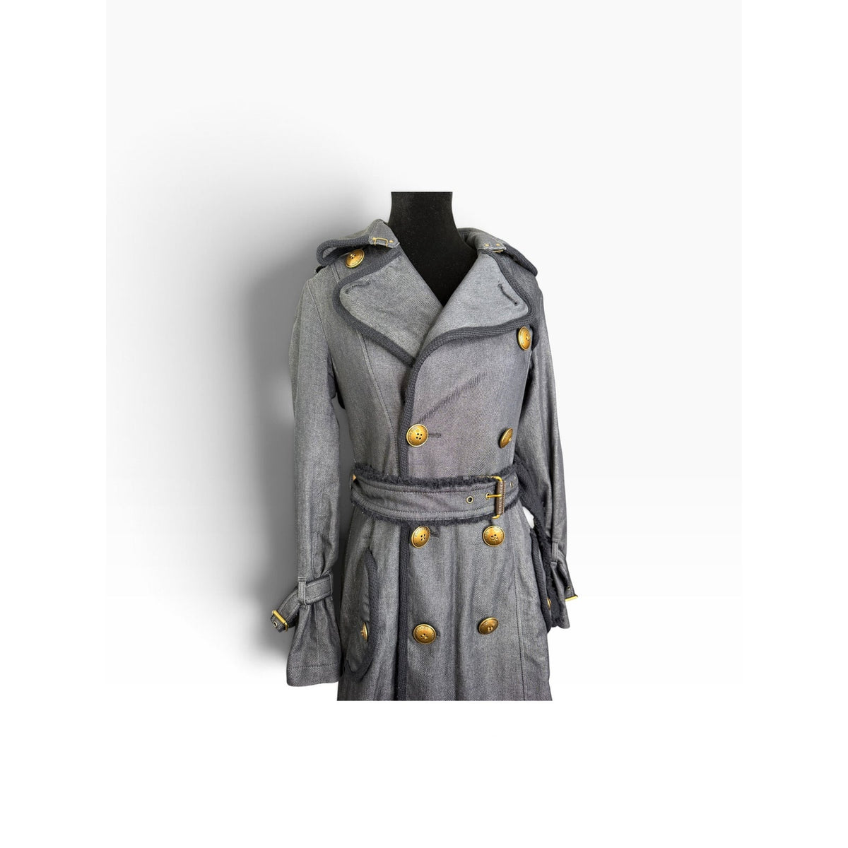 Burberry Blue Label Denim Trench Coat (38)