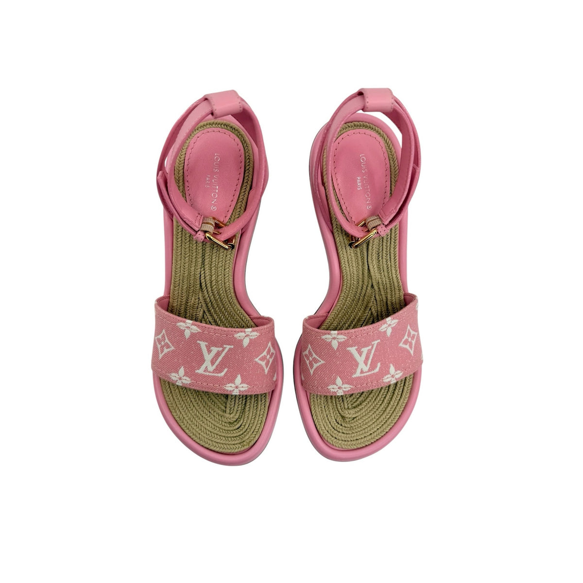 Louis Vuitton Denim Wedge Sandals (36.5)