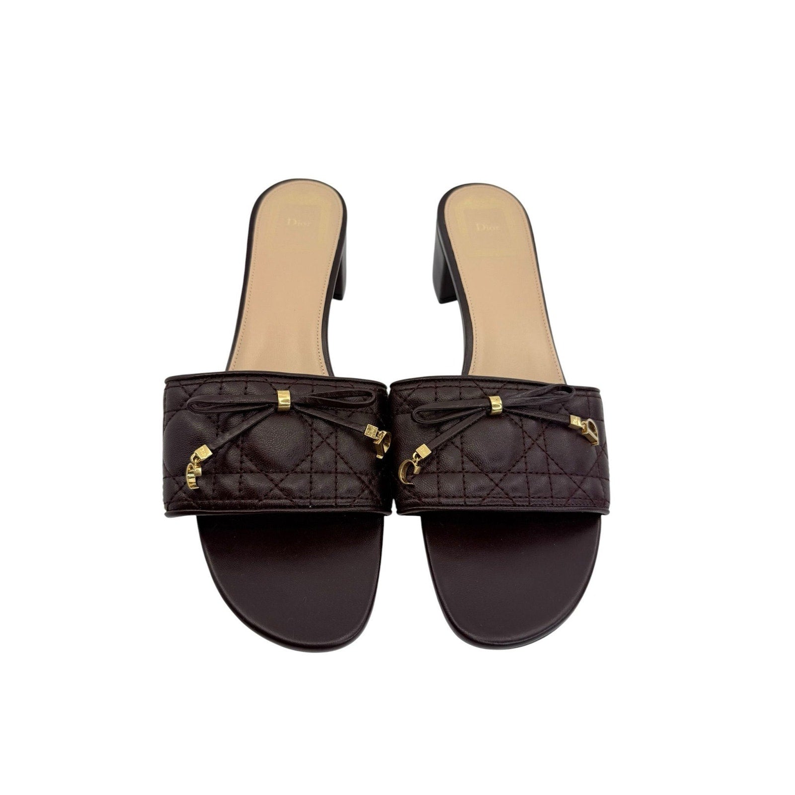 Dior Cannage Heeled Slides (40/10)