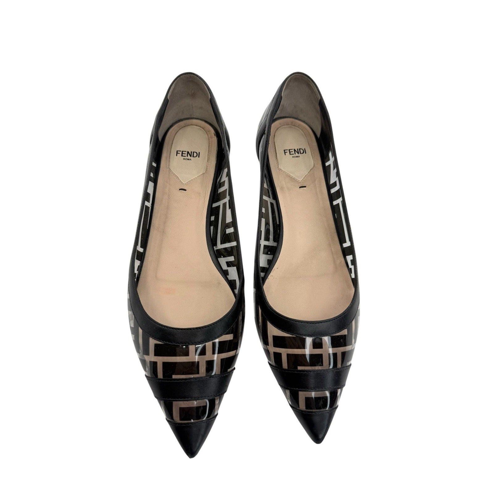 Fendi PVC Colibri FF Logo Ballerina Ballet Flat (40)