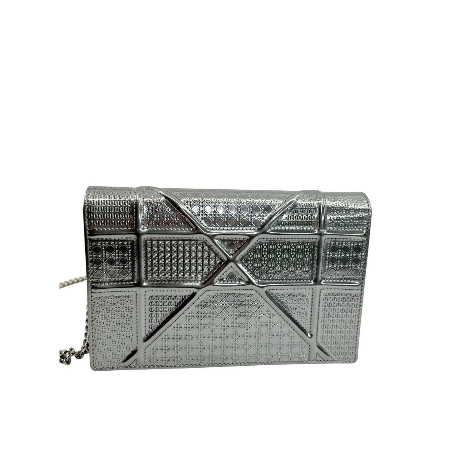 Dior Metallic Diorama Cannage Wallet on Chain