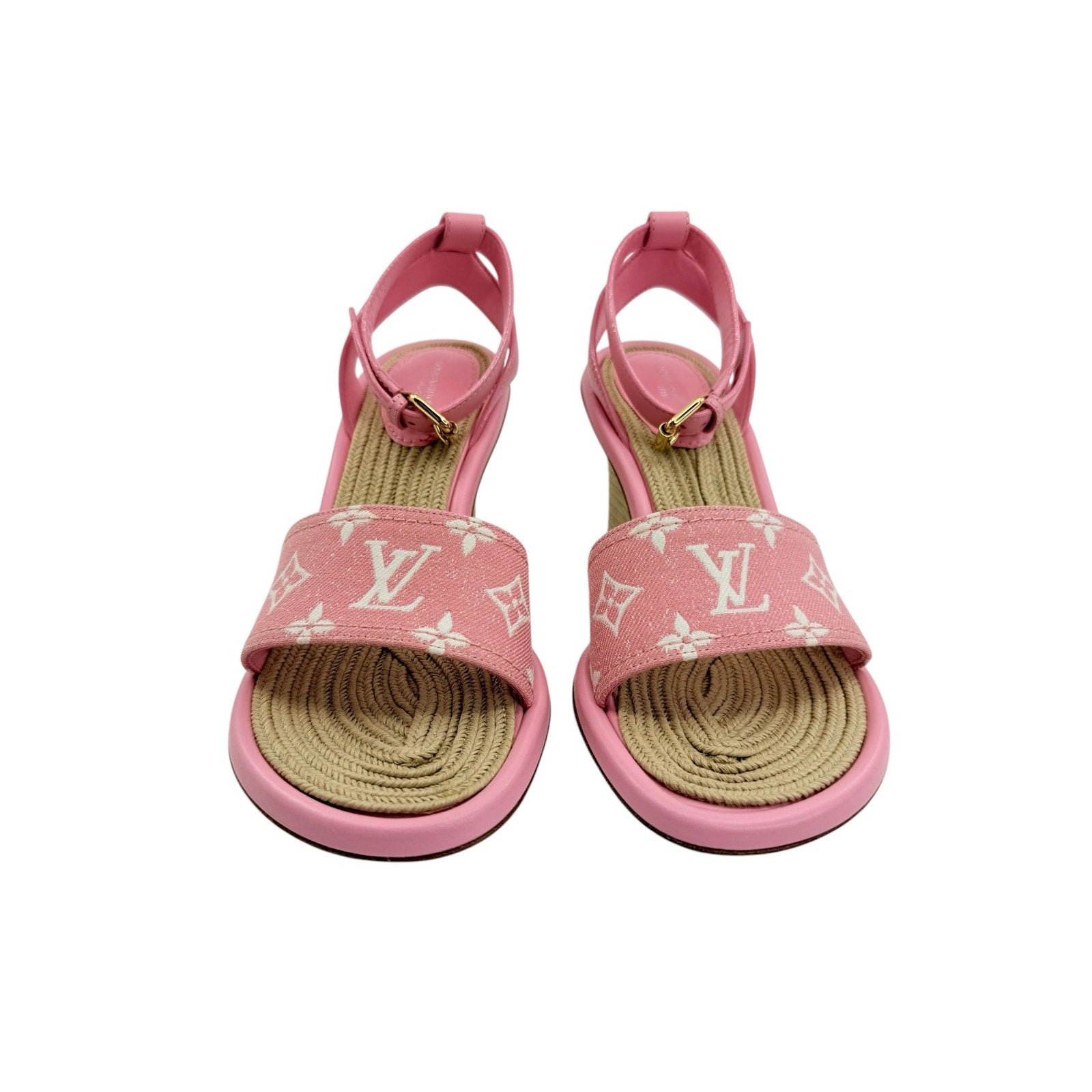 Louis Vuitton Denim Wedge Sandals (36.5)