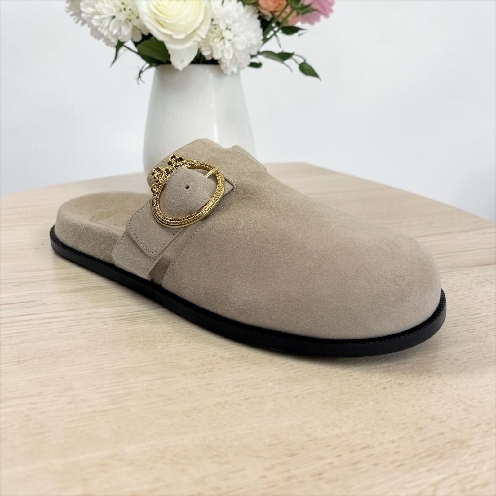 Dior Medallion Buckle Mule Sandals (39/9)