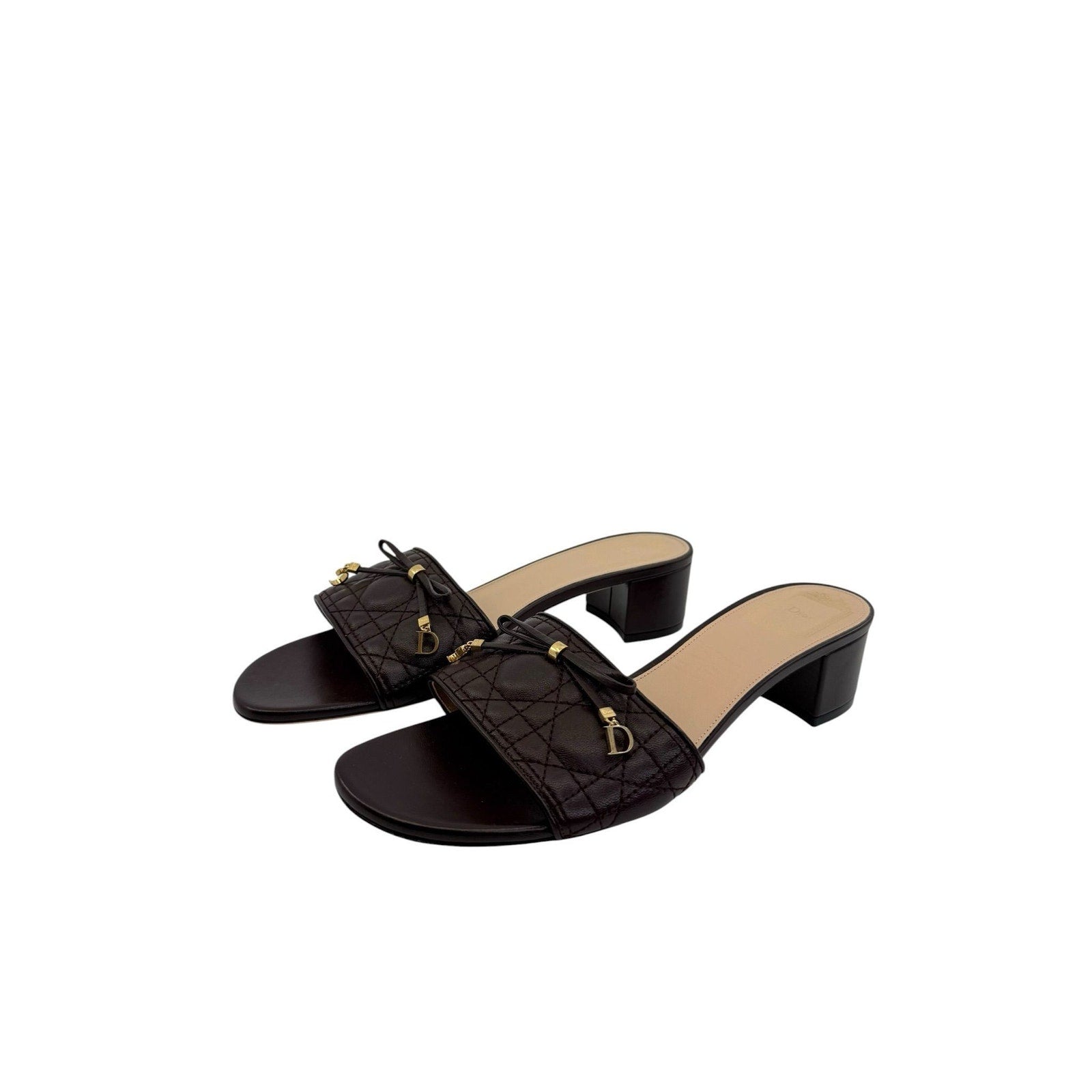 Dior Cannage Heeled Slides (40/10)