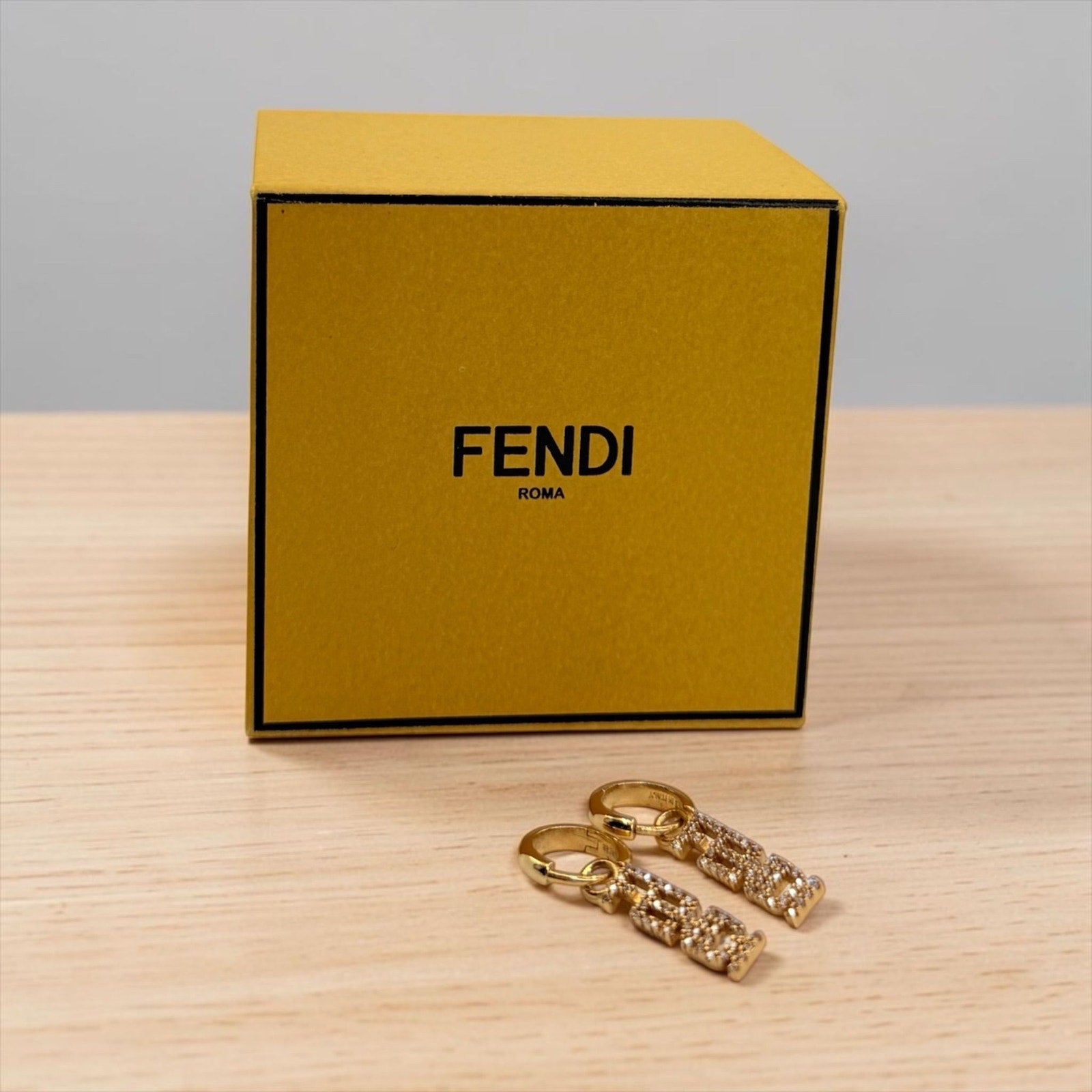 Fendi Crystal Fendigraphy Drop Earrings